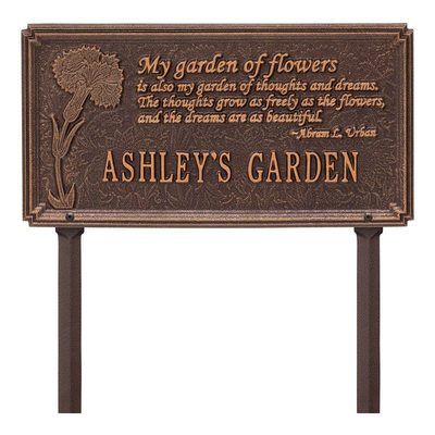 Dianthus Garden Copper Dedication Plaque